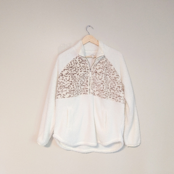 NWOT Maurice's Sherpa Leopard Half-zip Jacket - Picture 4 of 4